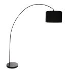 Lampadaire en arc Solva 7976ZW avec abat-jour noir E27
