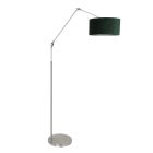 Lampadaire acier Prestige Chic 8103ST avec abat-jour en velours vert