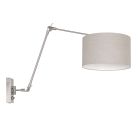 Applique murale acier Prestige Chic 8107ST avec abat-jour en lin gris brut