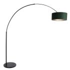 Booglamp Sparkled Light 8127ZW zwart met luxe groene velours kap