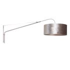 Wandlamp Elegant Classy 8131ST staal met grijze velours kap Ø50 cm