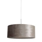 Hanglamp Sparkled Light 8149ST staal met luxe grijs velours kap