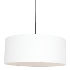 Hanglamp Sparkled Light 8154ZW zwart met wit grof linnen kap
