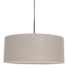 Hanglamp Sparkled Light 8155ZW, zwart met grijs grof linnen kap