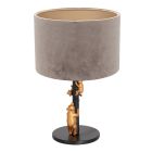 Tafellamp Animaux 8234ZW - stijlvol accent grijze velours kap