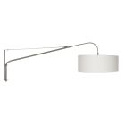 Wandlamp Elegant Classy 9328ST staal met grof wit linnen kap Ø50 cm