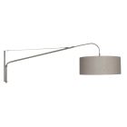 Wandlamp Elegant Classy 9329ST staal met grof grijs linnen kap Ø50 cm