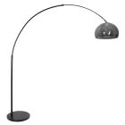 Booglamp Sparkled Light 9878ZW zwart met transparant grijze kunststof kap