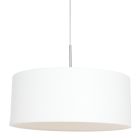 Hanglamp Sparkled Light 9889ST staal met grof wit linnen kap