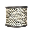 Naturel met zwart bamboe/houten lampenkap K3084BS ⌀20cm met E27 support.