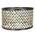 Naturel met zwart bamboe/houten lampenkap K7396BS ⌀30cm met E27 support.