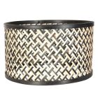 Naturel met zwart bamboe/houten lampenkap K7396BS ⌀30cm met E27 support.