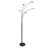5-lichts vloerlamp Synna 1327CA – Cacao kleurige LED booglamp met dimfunctie