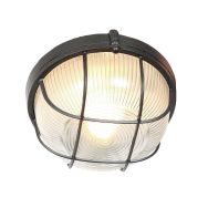 Plafondlamp Lisanne 1342ZW zwart metaal met glazen kap