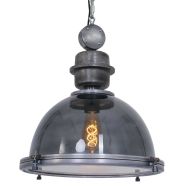 Hanglamp Bikkel 1452GR - grijze glazen hanglamp met karakter