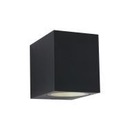 Buitenlamp Logan 1495ZW - zwarte wandlamp met modern lichtbeeld