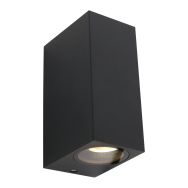 Buitenlamp Logan 1497ZW - compacte zwarte up down wandlamp
