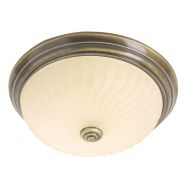 Plafondlamp Belleron 2779BR brons met gegolfd glas Ø30,5 cm