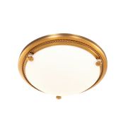 Plafondlamp Belleron 2785BR brons met wit glas Ø29 cm