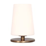 Tafellamp Ancilla 3101BR brons touch on/off met opaal wit glas