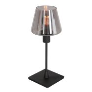 Tafellamp Ancilla 3102ZW zwart touch on/off met smoke glas