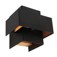 Wandlamp Muro 3367ZW zwart-gouden G9 wandlamp met karakter