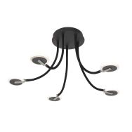 Plafondlamp Turound 3375ZW – zwarte lamp met glas en LED