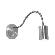 Steel colored wall lamp with flexible arm 3390ST Upround including light source