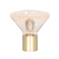Tafellamp Ambiance 3401ME – messing lamp met amber glas