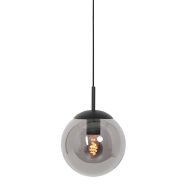Hanglamp Bollique 3498ZW zwarte lamp met smoke glas Ø30 cm