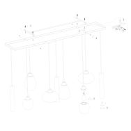 Hanging lamp Reflexion 3796ZW Black with 3 GU10 light tubes