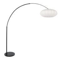 Booglamp Luma Nola 3807ZW zwart met witte zijden kap