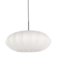 Hanglamp Luma Nola 3809ZW zwart met witte zijden kap