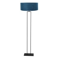 Zwarte vloerlamp Stang 3854ZW met blauwe velours kap Ø50