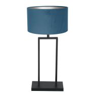 Zwarte tafellamp Stang 3863ZW met zwarte velours stoffen kap