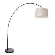 Arc lamp Solva 3905ZW with a gray linen lampshade