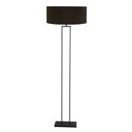 Zwarte vloerlamp Stang 3962ZW met zwart linnen kap Ø50
