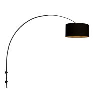 Boog wandlamp Sparkled Light 3967ZW zwart met zwart linnen kap