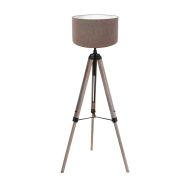 Vloerlamp Triek 4099ZW met grijs linnen kap Ø40 cm