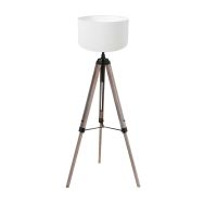 Vloerlamp Triek 4100ZW met wit linnen kap Ø40 cm