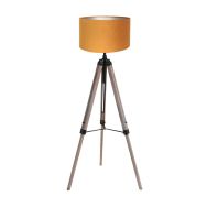 Vloerlamp Triek 4103ZW met een gouden velours kap Ø40 cm