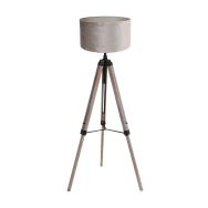 Vloerlamp Triek 4106ZW met grijze velours kap Ø40 cm