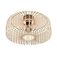 Plafondlamp Breeza-Beach 4145ZW zwart met bamboe kap Ø50 cm