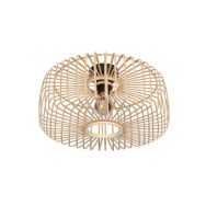 Plafondlamp Breeza-Beach 4146ZW zwart met bamboe kap Ø40 cm