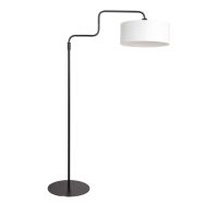 Vloerlamp Bloeba 4164ZW zwart met wit grof linnen kap