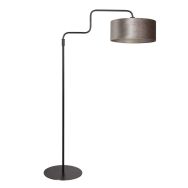 Vloerlamp Bloeba 4167ZW zwart met grijze velours kap