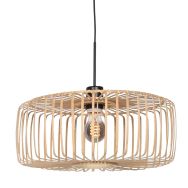 Suspension noire Sparkled Light 4184ZW avec abat-jour en bambou naturel