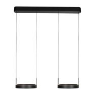 Zwarte hanglamp Mykty 4204ZW – Twee zwevende cirkels, individueel in hoogte verstelbaar, 6000 lumen, 2700K