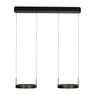 Zwarte hanglamp Mykty 4204 – Twee zwevende cirkels, individueel in hoogte verstelbaar, 6000 lumen, 2700K