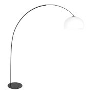 Vloerlamp Curve 4259ZW - zwarte booglamp met witte bolkap